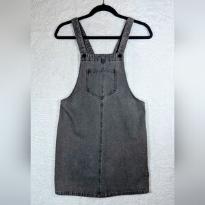 113.twik Gray Denim Overall Dress